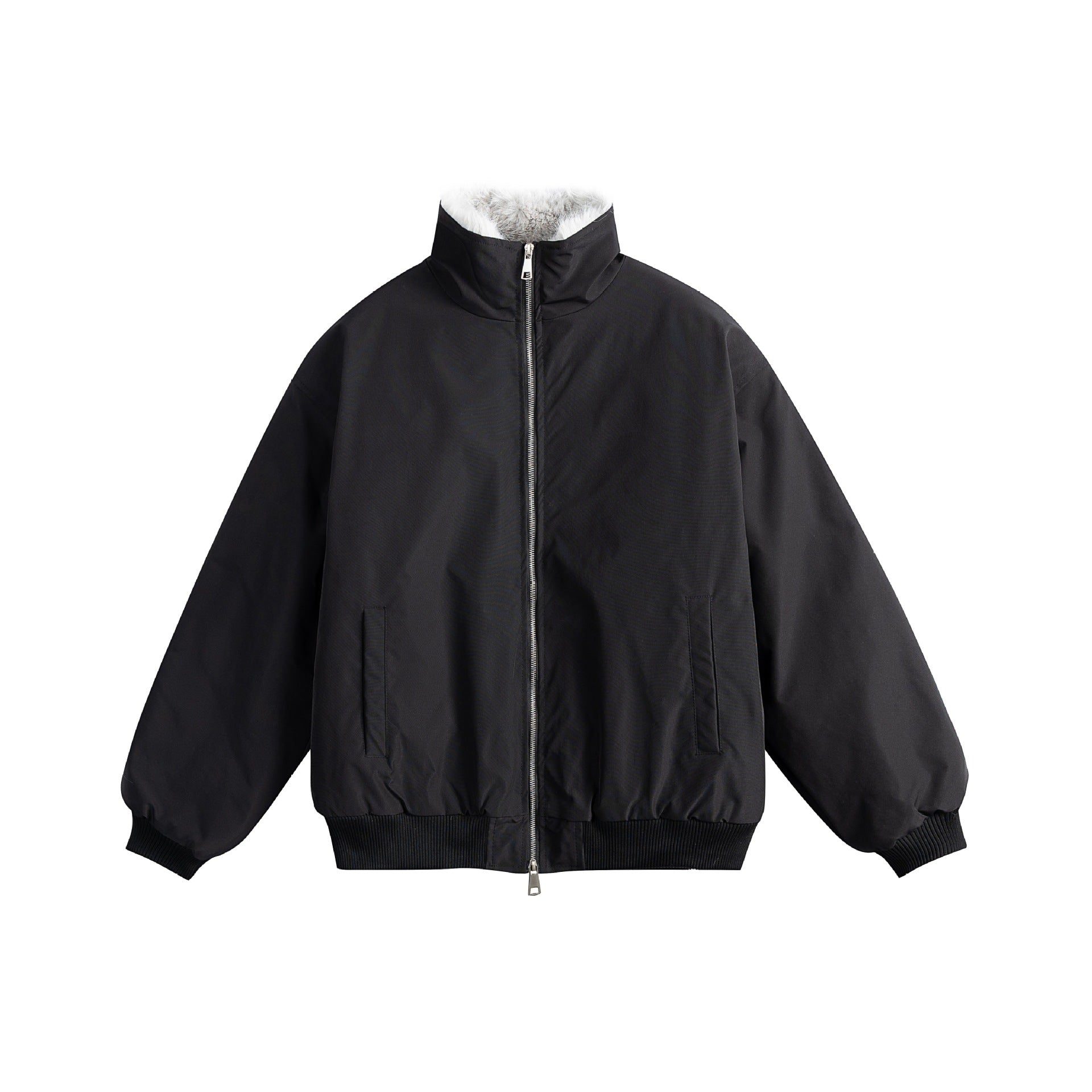 Unisex Boxy-padded Blouson with high stand-up collar and teddy lining Chichicherry
