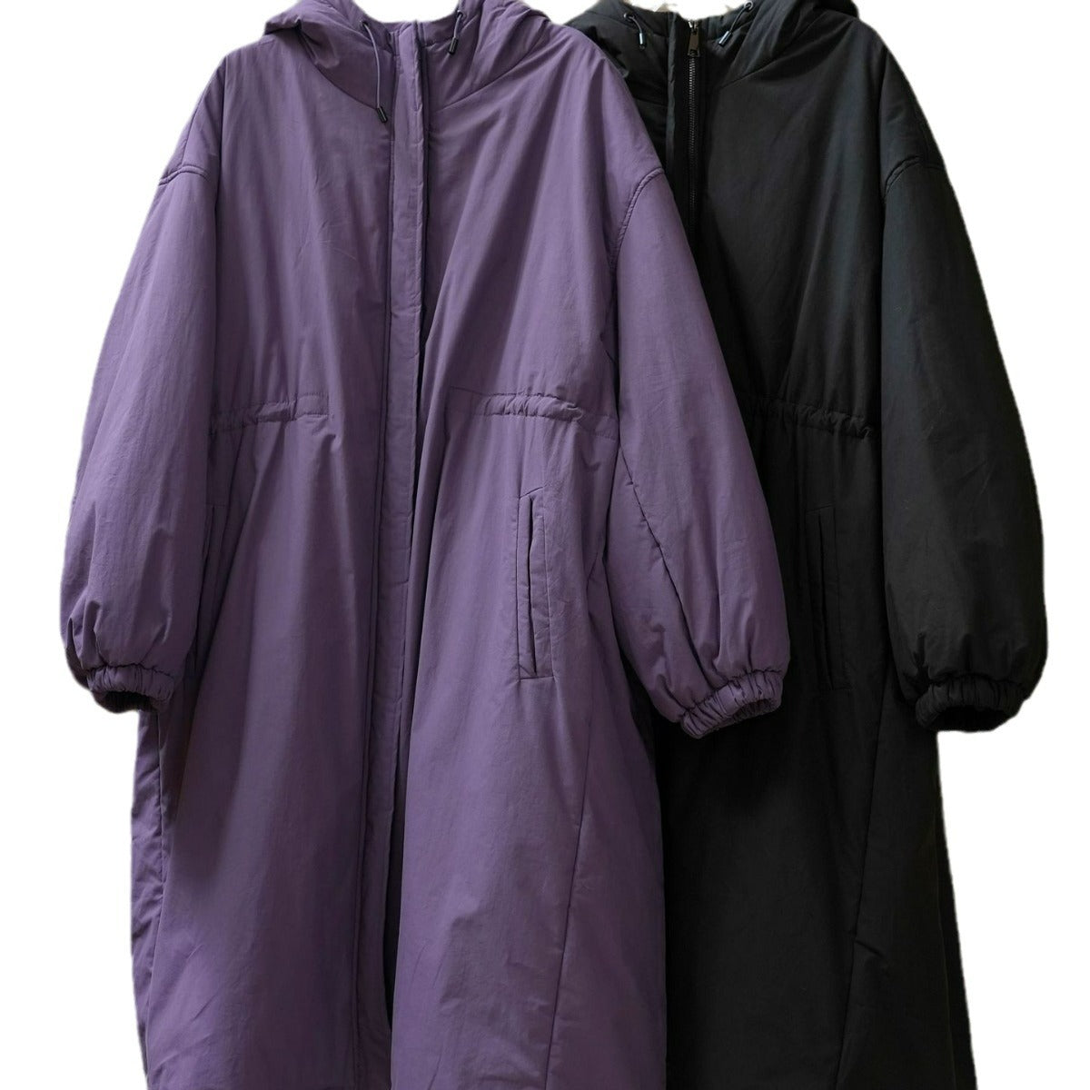 Women oversized padded long parka with drawstring and stand-up collar Chichicherry