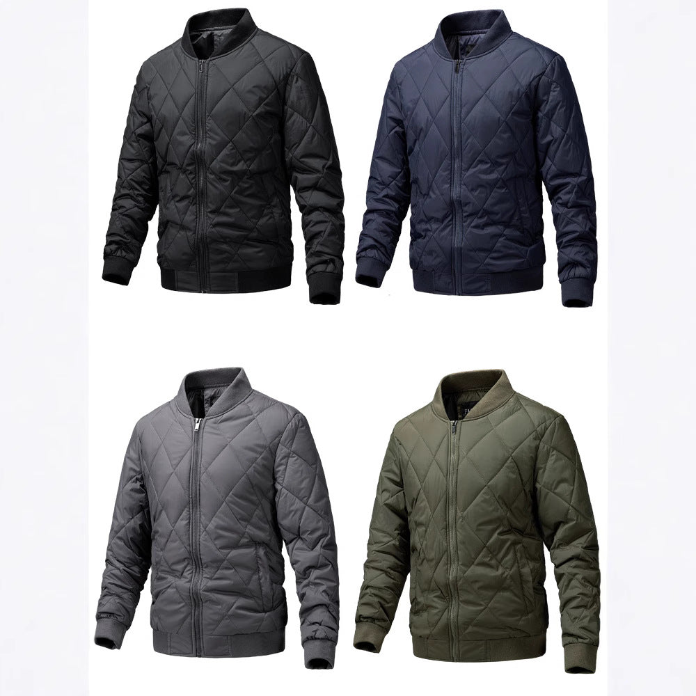 Men's quilted bomber jacket with light thermal insulation and ribbed cuffs Chichicherry