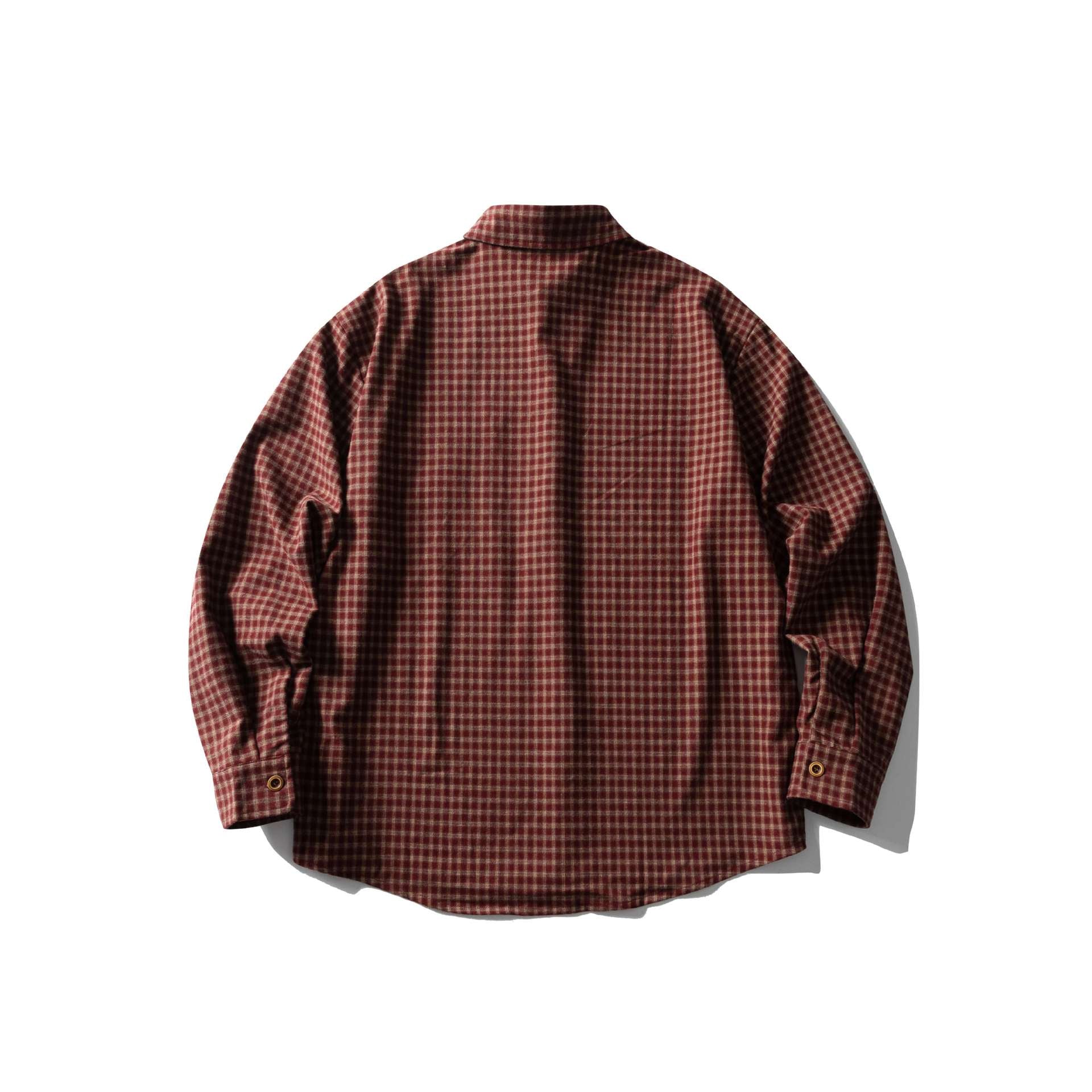 Men's Checked Oversized Shirt with Breast Pocket and Embroidered Detail Chichicherry