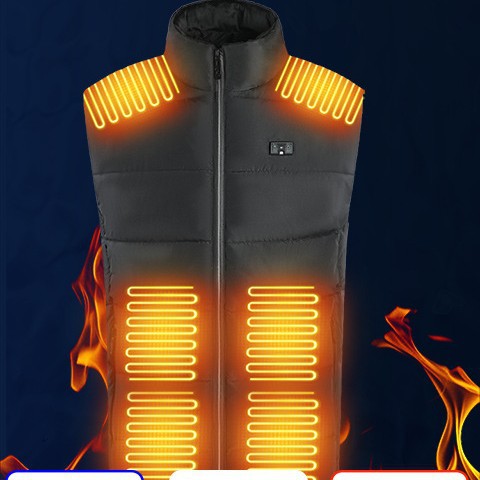 Men's Lightweight Quilted Thermal Vest with High Stand-Up Collar, Water-Resistant Outer Shell, and Two-Way Zipper Chichicherry