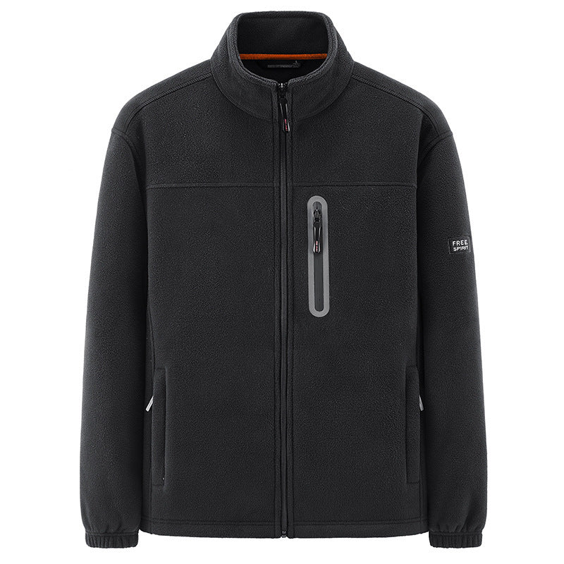 Men's Insulating Microfleece Functional Jacket with Waterproof Chest Pocket and Stand Collar Chichicherry