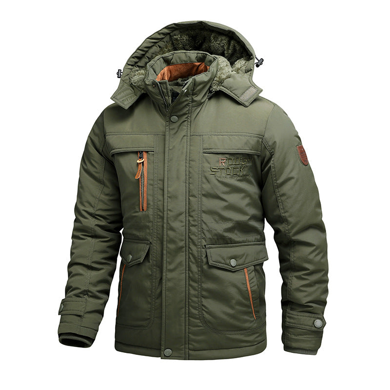 Men's thermo outdoor parka with detachable hood and multifunctional pockets Chichicherry