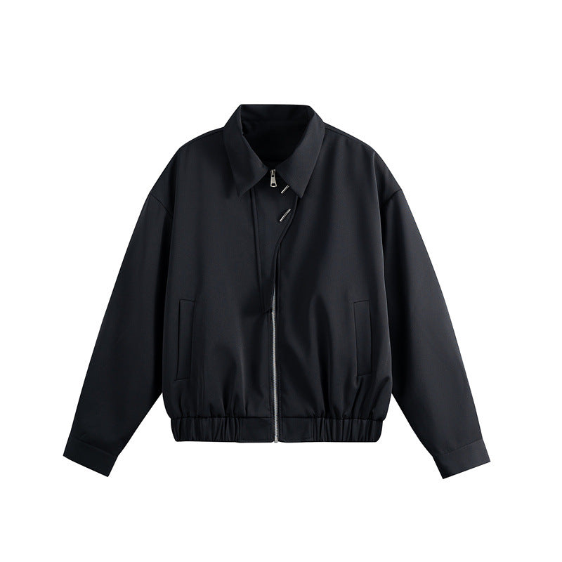 Unisex Lightweight Blouson with Lapel Collar, Hidden Zipper and Elastic Hem Chichicherry
