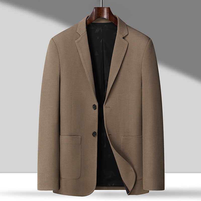 Men's blazer in textured wool blend with patch pockets Chichicherry