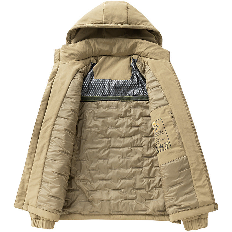 Men's Padded Thermal Winter Jacket with Hood, Water-Repellent Outer Shell and Zipper Pockets Chichicherry