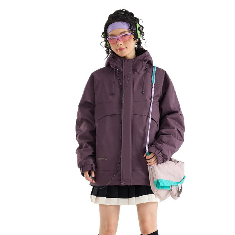 Women's waterproof breathable hooded jacket in technical oversized cut Chichicherry