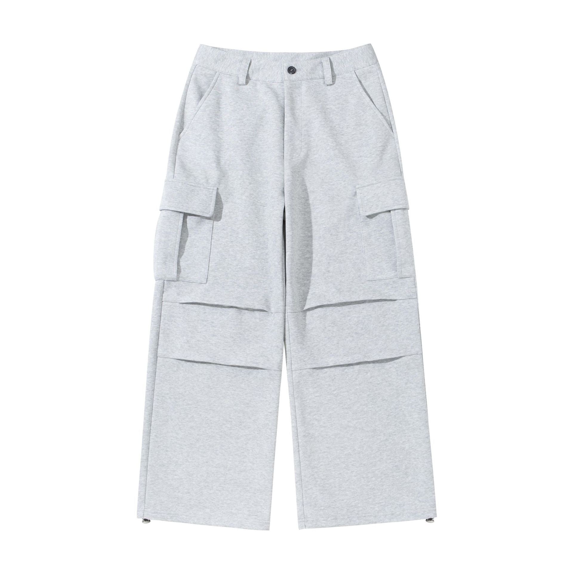 Women's cargo lounge pants with wide leg, flap pockets and drawstring hem Chichicherry