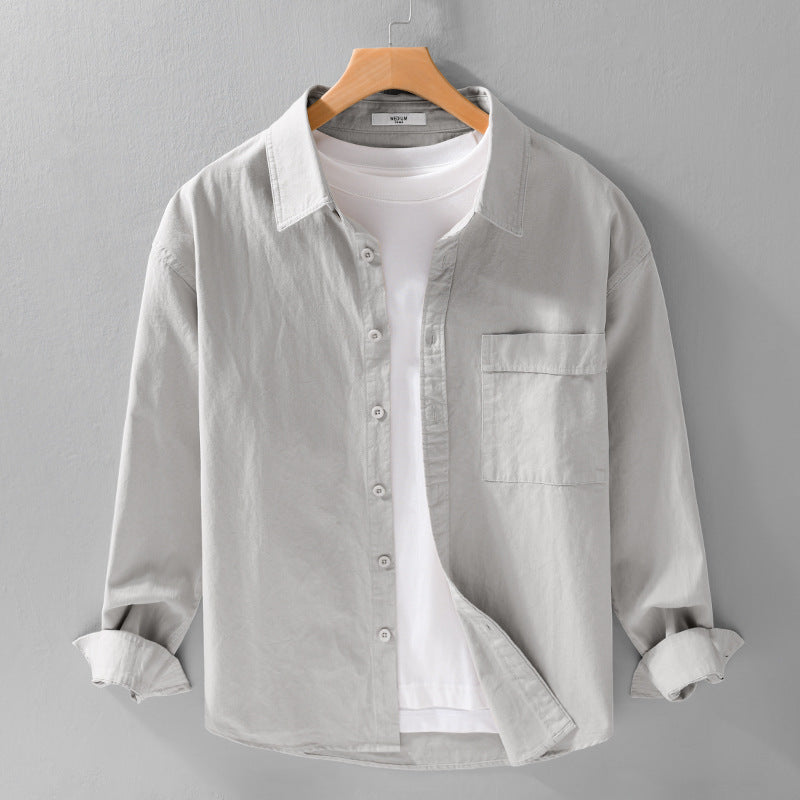 Men's cotton overshirt in relaxed fit with patch chest pocket Chichicherry