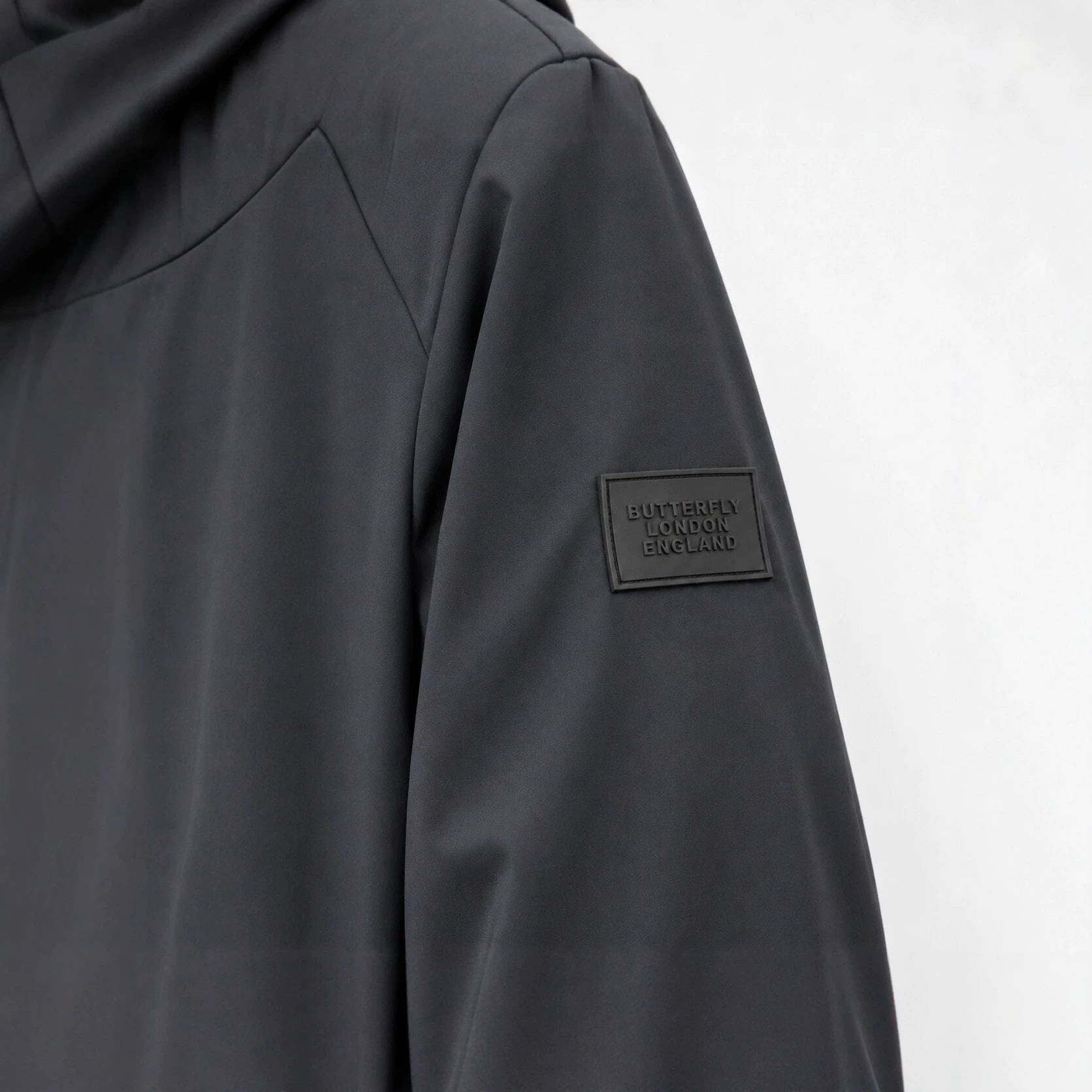 Men's lightweight windproof softshell hooded jacket with checked lined hood Chichicherry