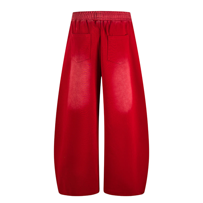 Ladies Wide Palazzo Culotte Pants with Integrated Tie Belt and Star Graphic Chichicherry