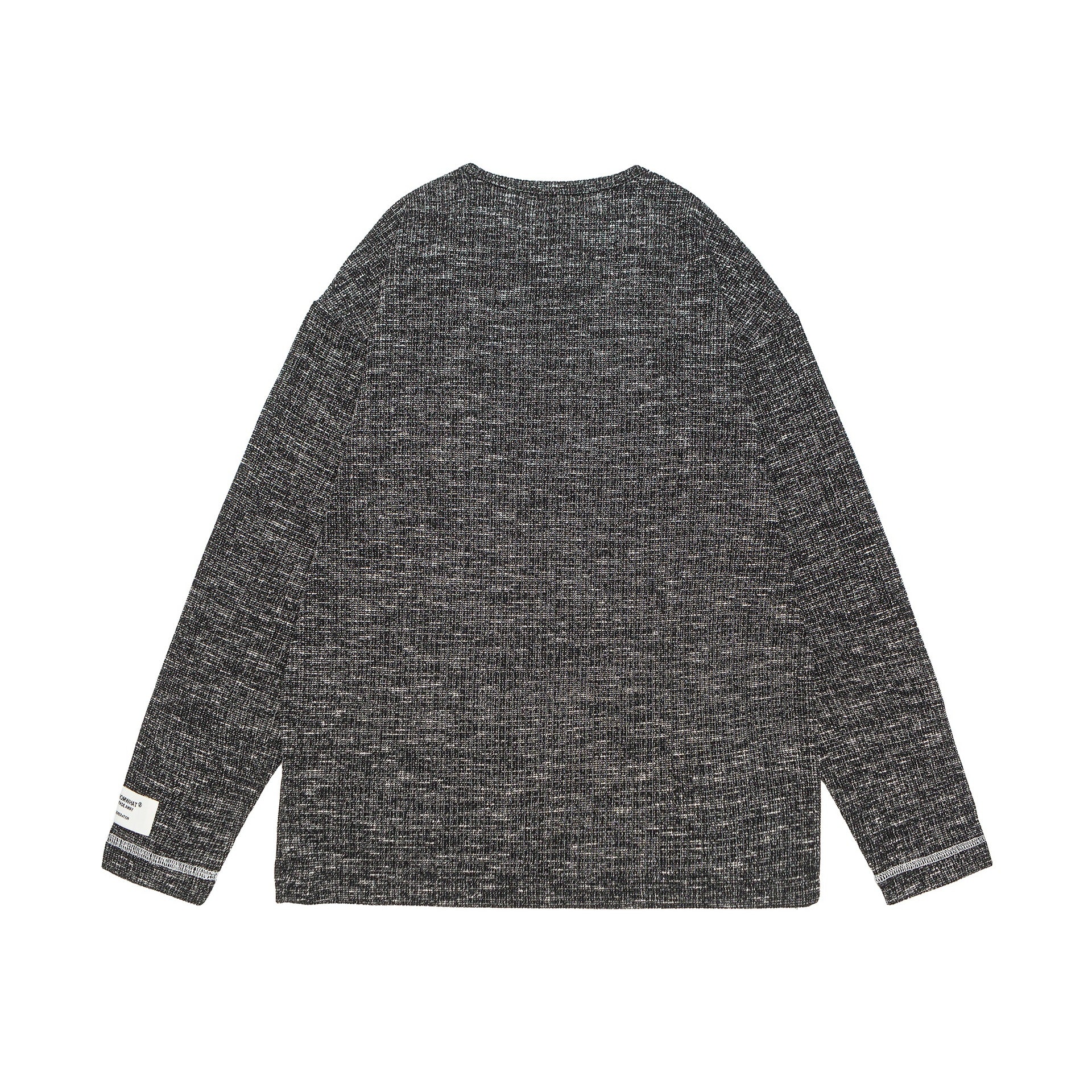 Unisex Ribbed Henley Sweater with Button Placket and Oversized Silhouette Chichicherry