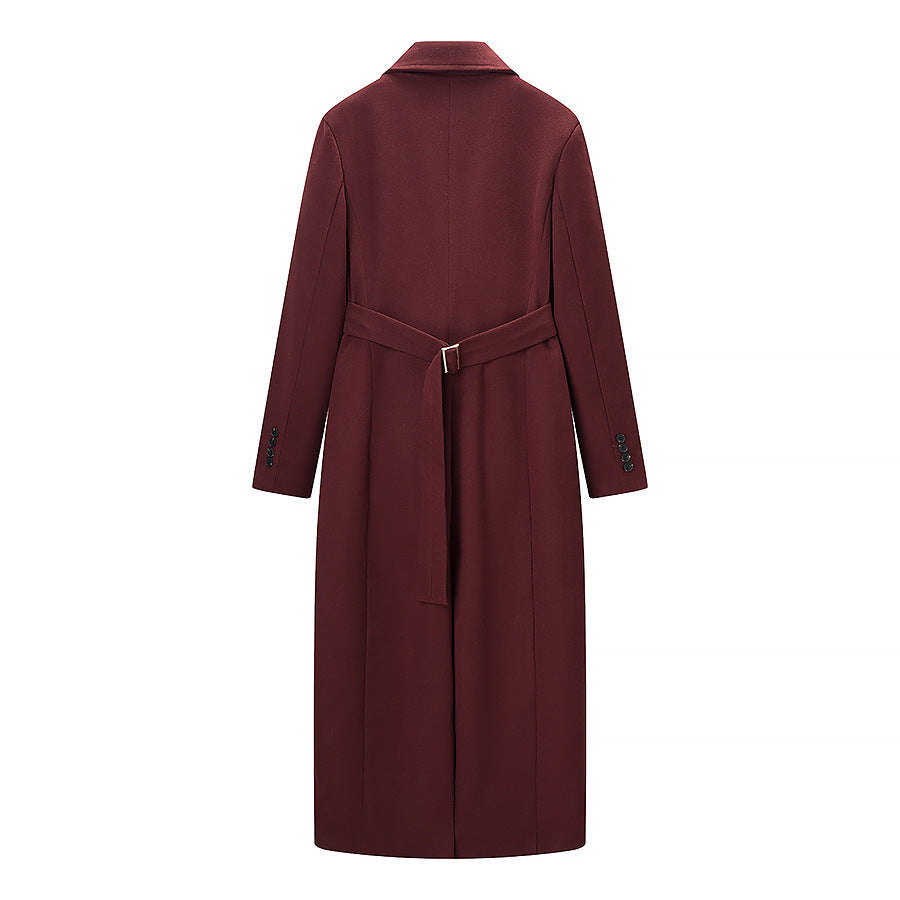 Women Longline Coat with tailored silhouette, structured lapel, and vent Chichicherry