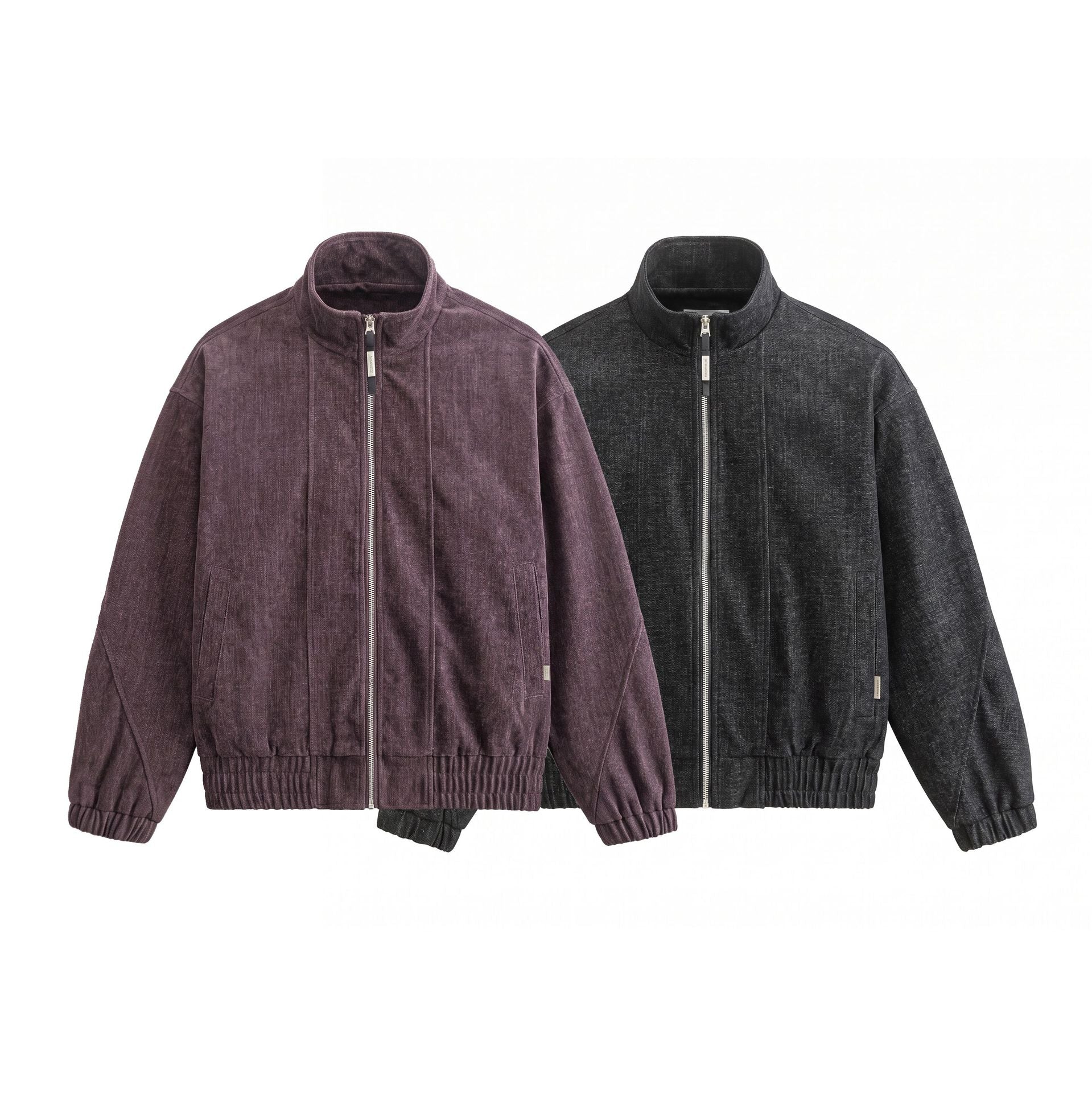 Unisex Boxy Bomber Jacket made of structured denim look with high standing collar Chichicherry