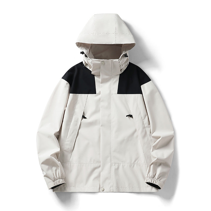 Men's two-tone lightweight softshell outdoor jacket with hood, wind and water-resistant membrane Chichicherry