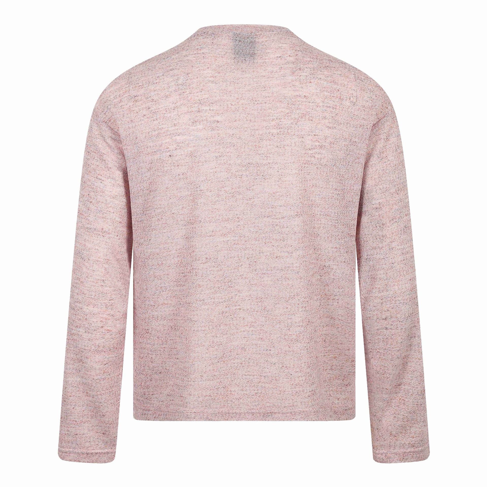 Unisex Relaxed-Fit Long Sleeve Shirt with Floral Illustration Graphic and Ribbed Crew Neck