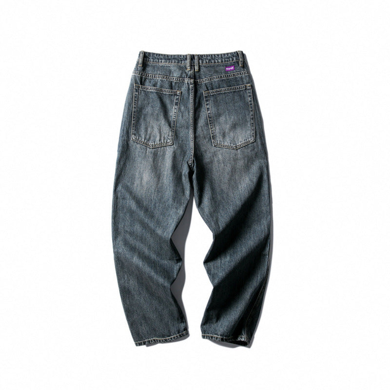 Men's Wide Baggy Jeans made of robust denim with a high waist and used wash Chichicherry