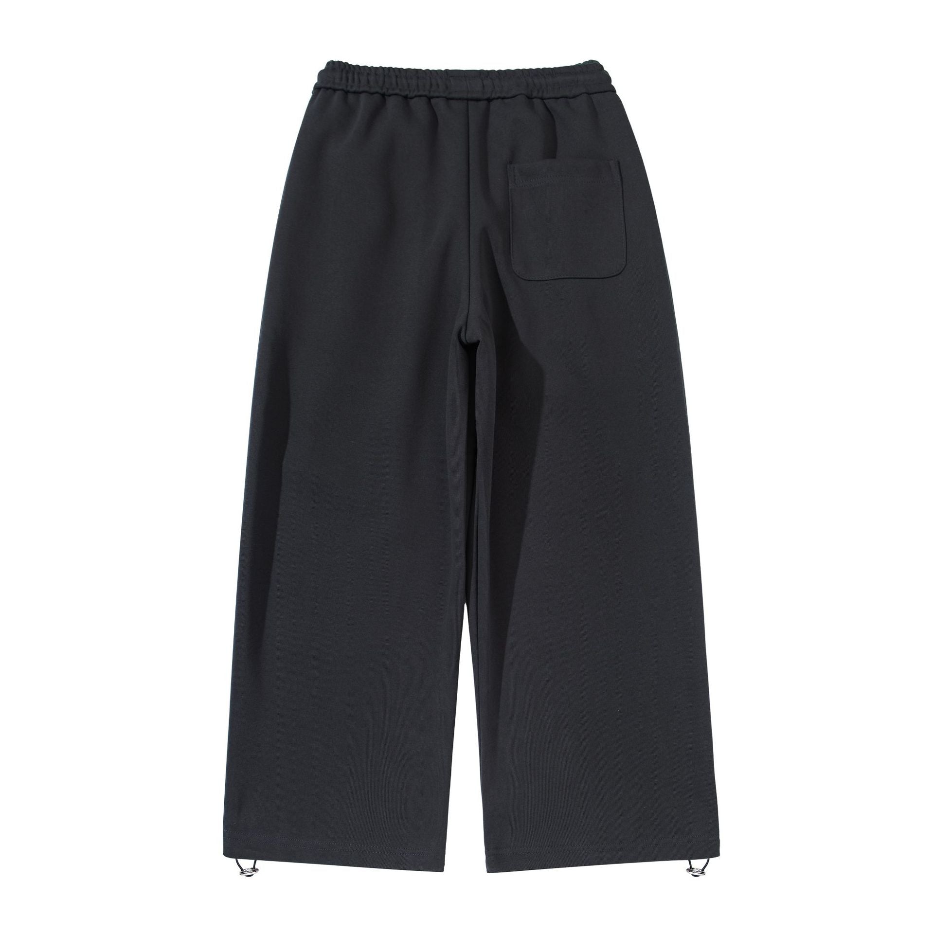 Unisex Wide Cropped Jogging Pants with Drawstring Waistband, Side Pockets and Adjustable Hem