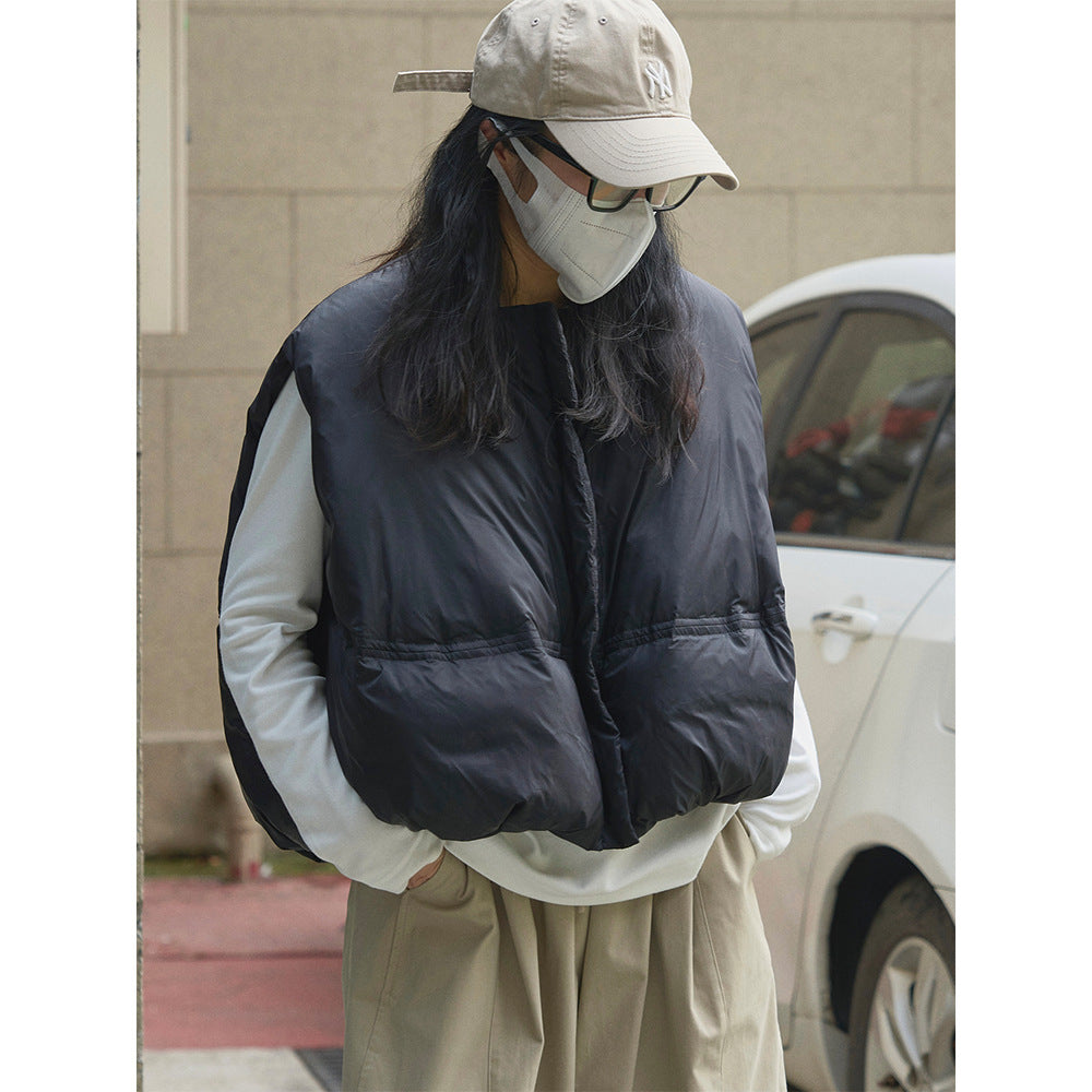 Women Boxy quilted thermo vest with stand-up collar and full-length zipper Chichicherry