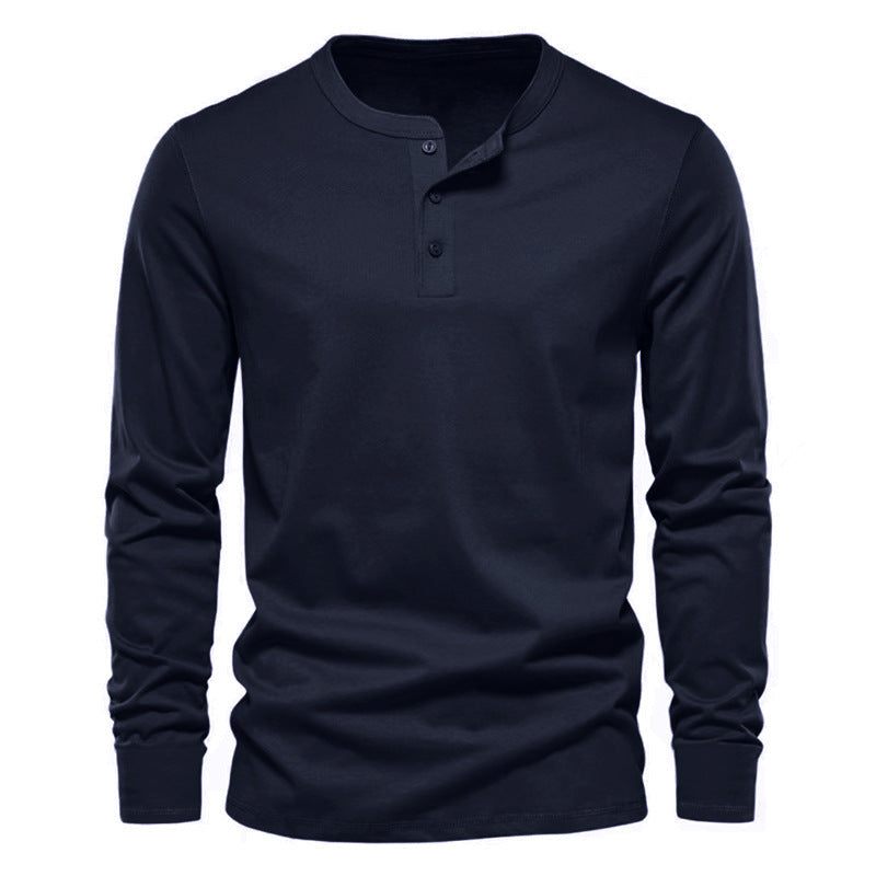 Men's Long Sleeve Henley made of lightweight cotton blend Chichicherry