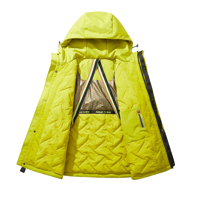 Men's Technical Utility Parka with Hood, multifunctional Front Pockets and Thermal Lining Chichicherry