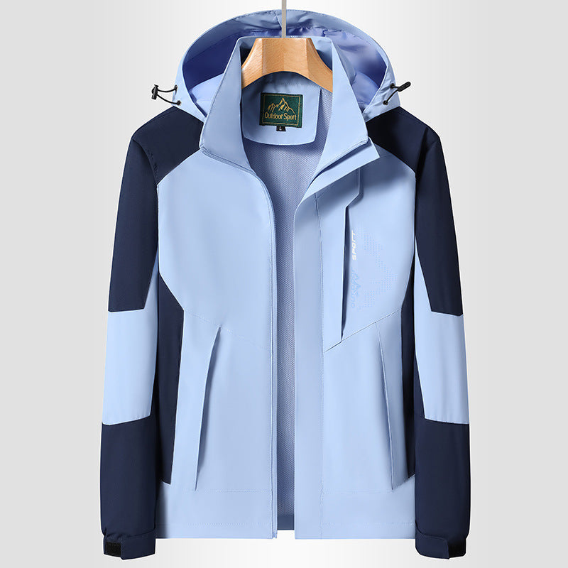 Women Softshell Trekking Jacket with breathable membrane, adjustable hood and colorblock design Chichicherry