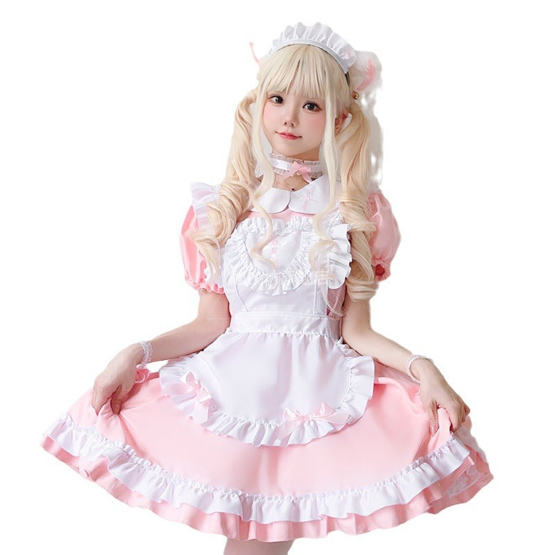 Women playful costume dress with apron and cat ears Chichicherry
