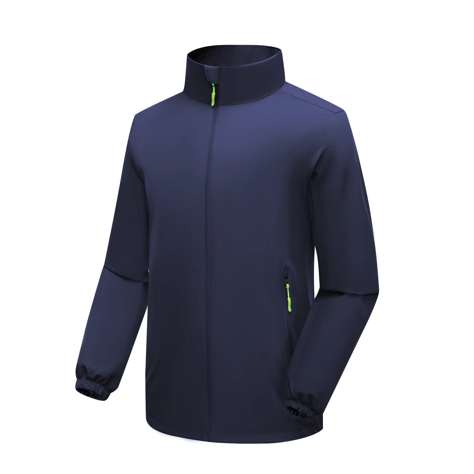Men's Lightweight Softshell Rain Jacket with High Stand Collar and Windproof Microfiber Shell Chichicherry