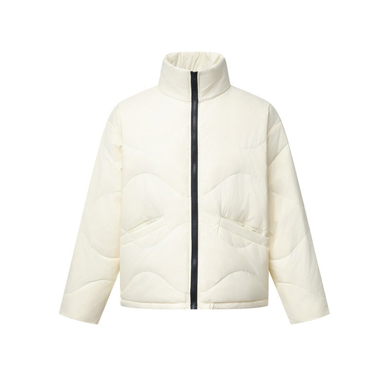 Women's short padded quilted jacket with wave quilting and high stand-up collar Chichicherry