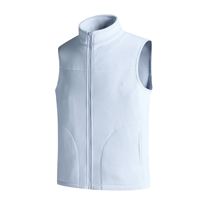 Men's fleece vest with stand-up collar and full-length zipper Chichicherry