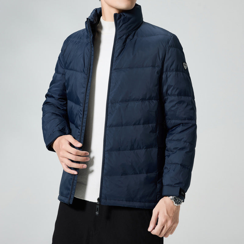 Men's lightweight quilted thermal jacket with stand-up collar and windproof insulation Chichicherry