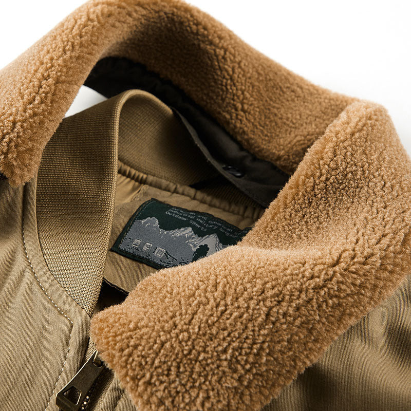 Men's pilot jacket with quilted thermal lining and Sherpa collar Chichicherry