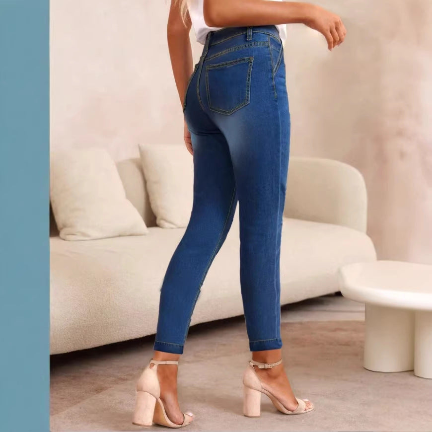 Women's High-Waist Skinny Jeans made of elastic Stretch Denim Chichicherry