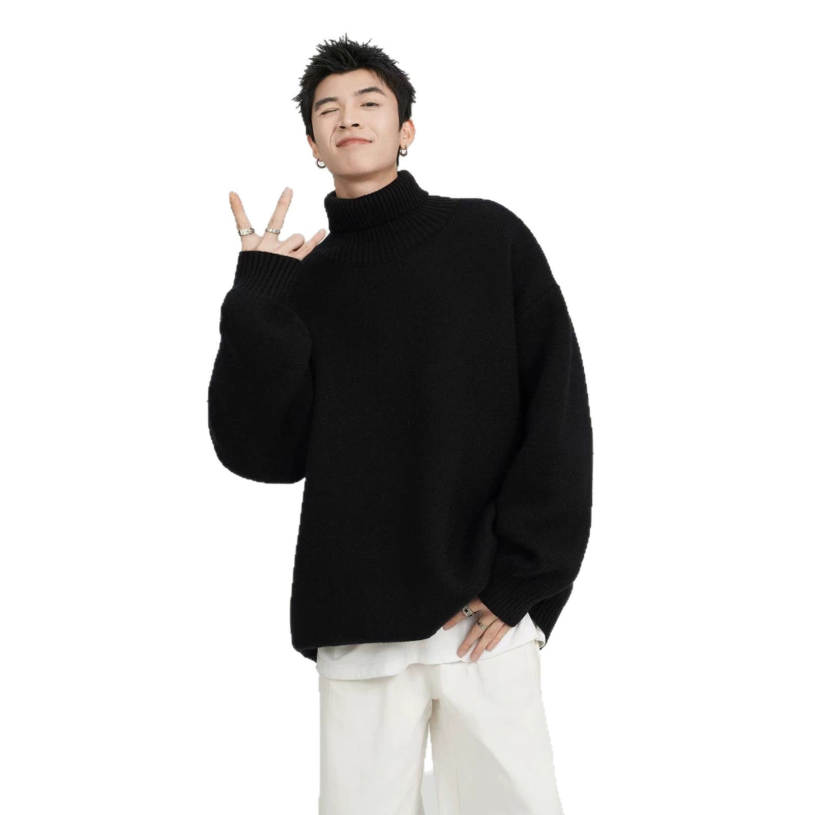 Unisex Oversized Turtleneck Sweater Chichicherry