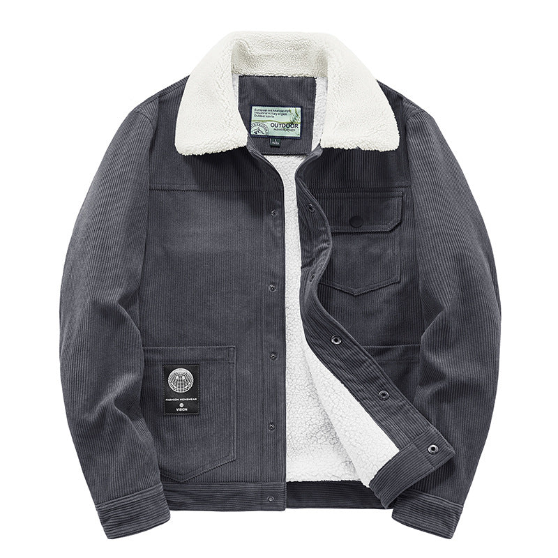 Men's cord jacket with teddy lining, thermally insulated worker jacket Chichicherry