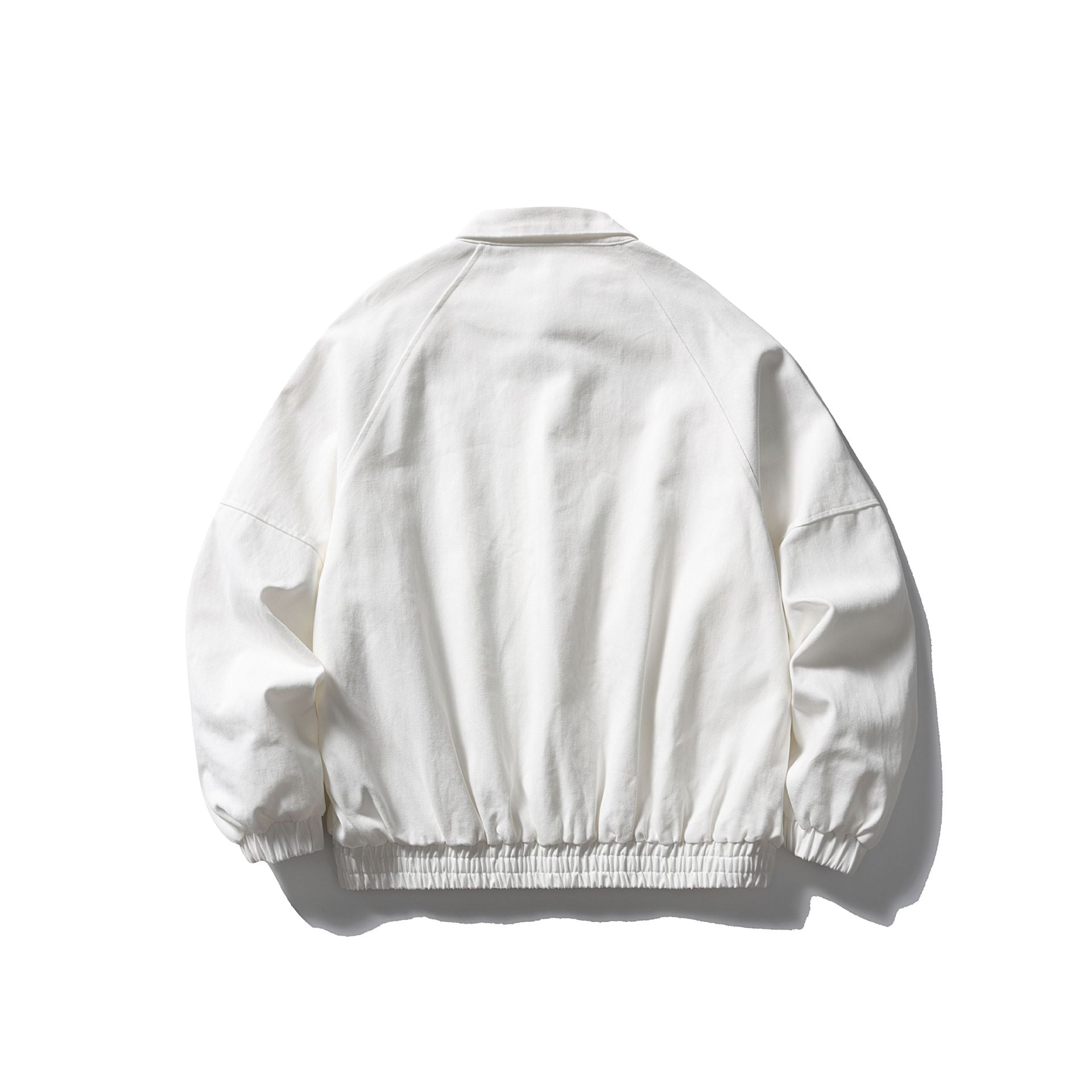 Unisex Boxy Canvas Blouson Jacket with Patch Pockets and Elastic Hem Chichicherry