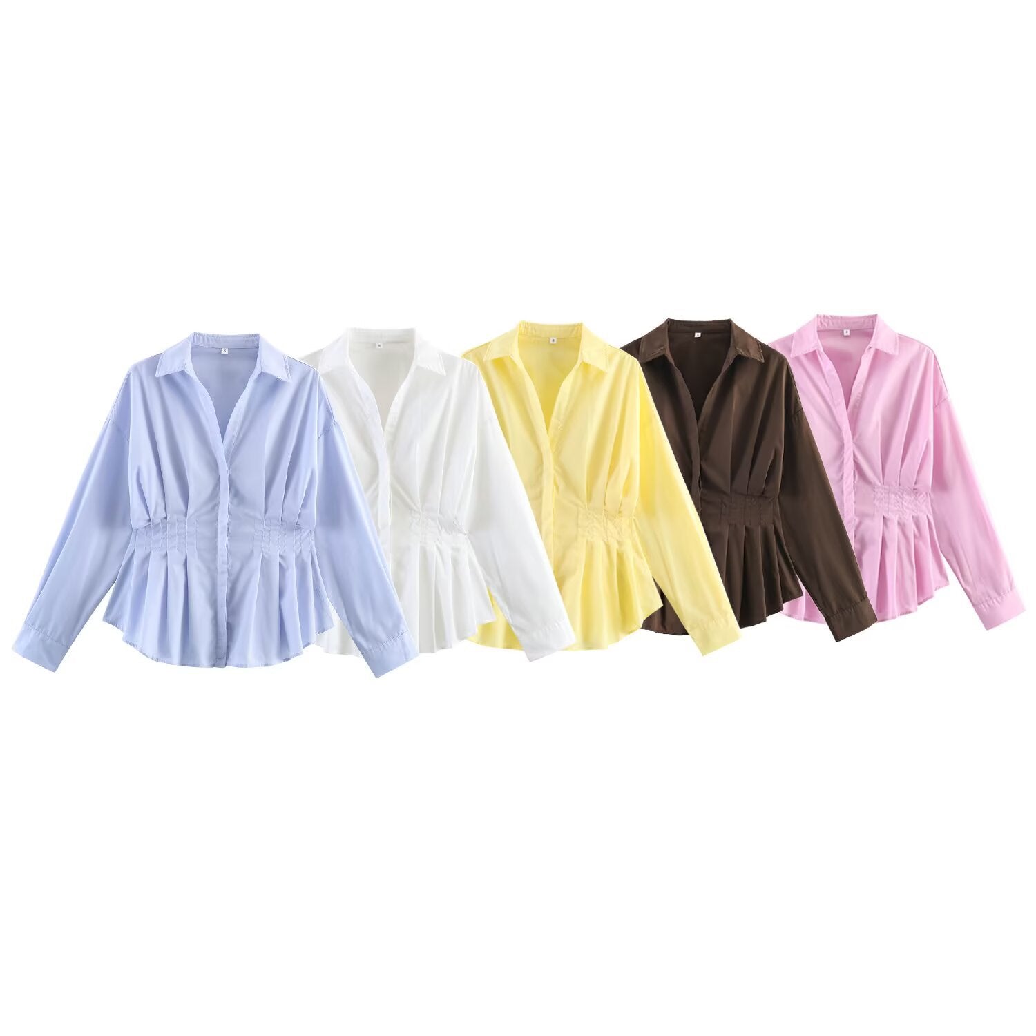 Women's tailored blouse shirt jacket with box pleats and concealed button placket Chichicherry