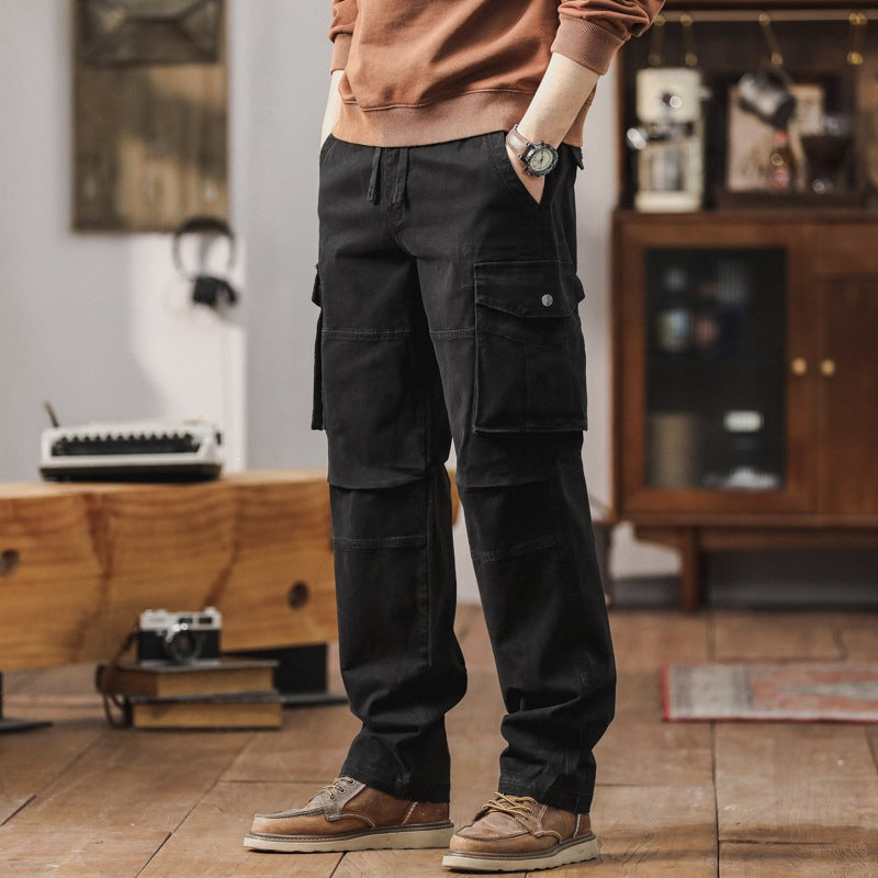 Men's Robust Relaxed-Fit Cargo Pants with Reinforced Knees and Multiple Pockets Chichicherry