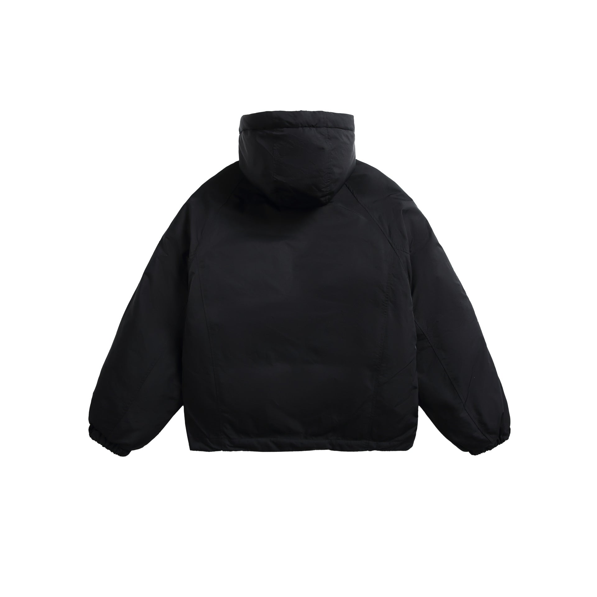 Unisex Short padded hooded jacket in boxy cut with elastic hem Chichicherry