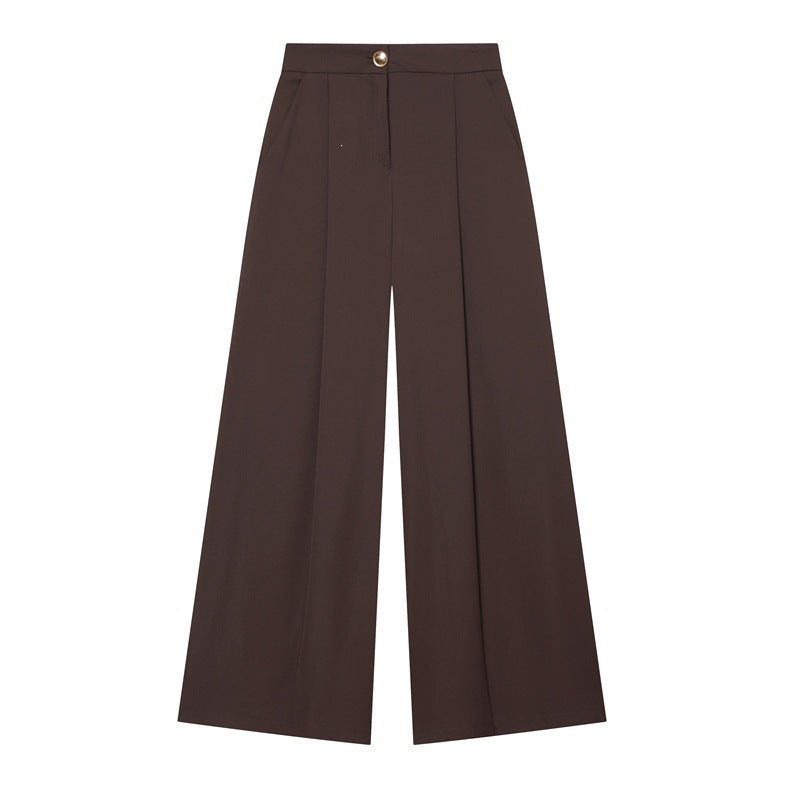 Women's Wide-Cut Palazzo Trousers with High Waist and Crease Chichicherry