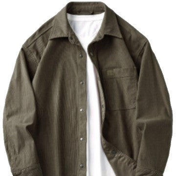 Herren Cord-Overshirt im Worker-Look mit Druckknopfleiste und aufgesetzter Brusttasche Chichicherry