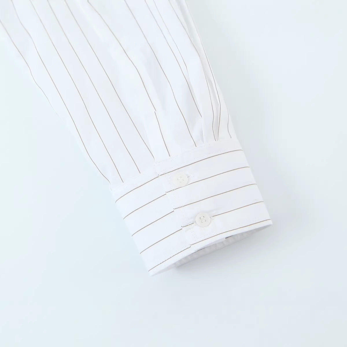 Women Bow Collar Blouse with Fine Pinstripe and Loose Silhouette Chichicherry