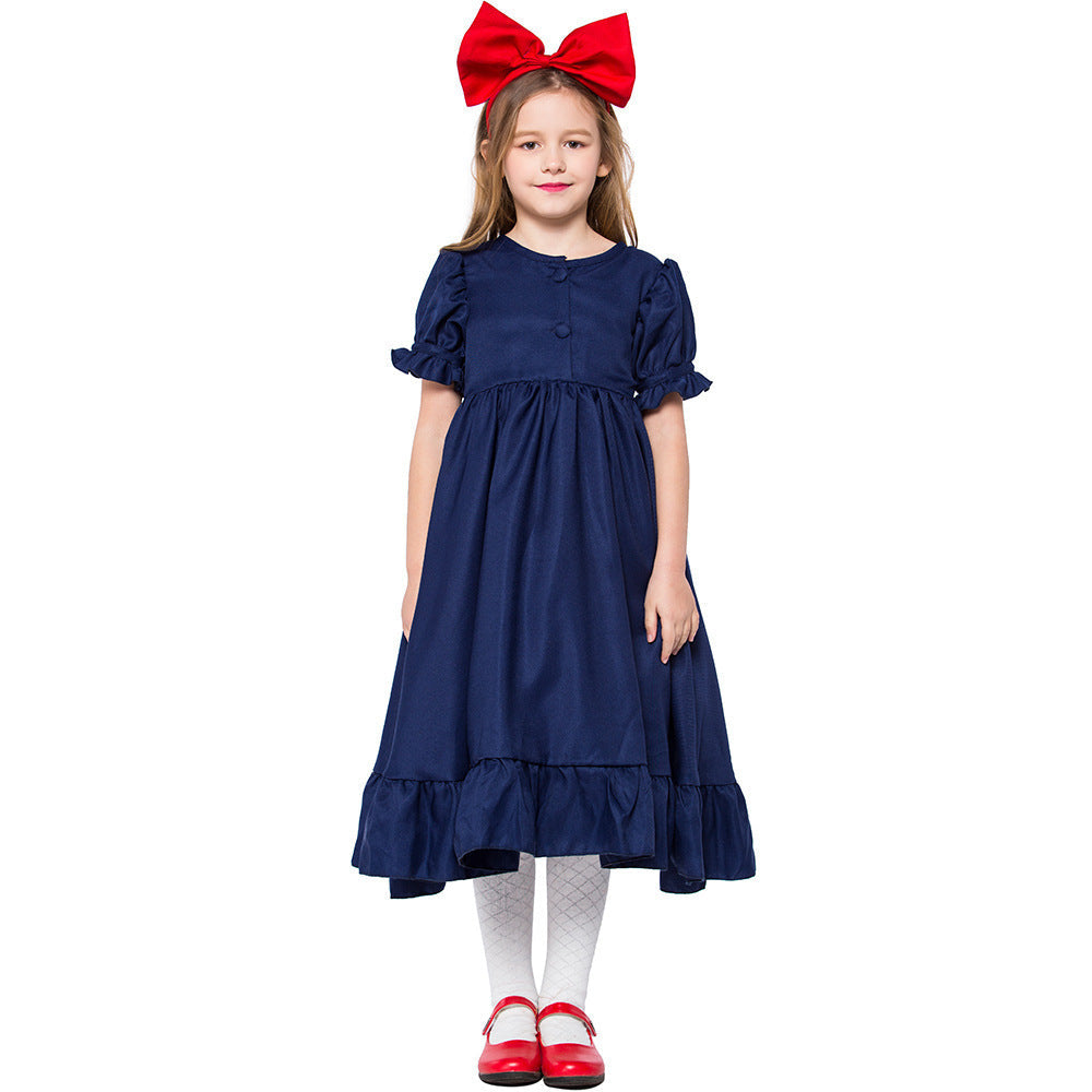 Girl Fairy Tale Witch Costume with Tulle Skirt and Ruffles Chichicherry