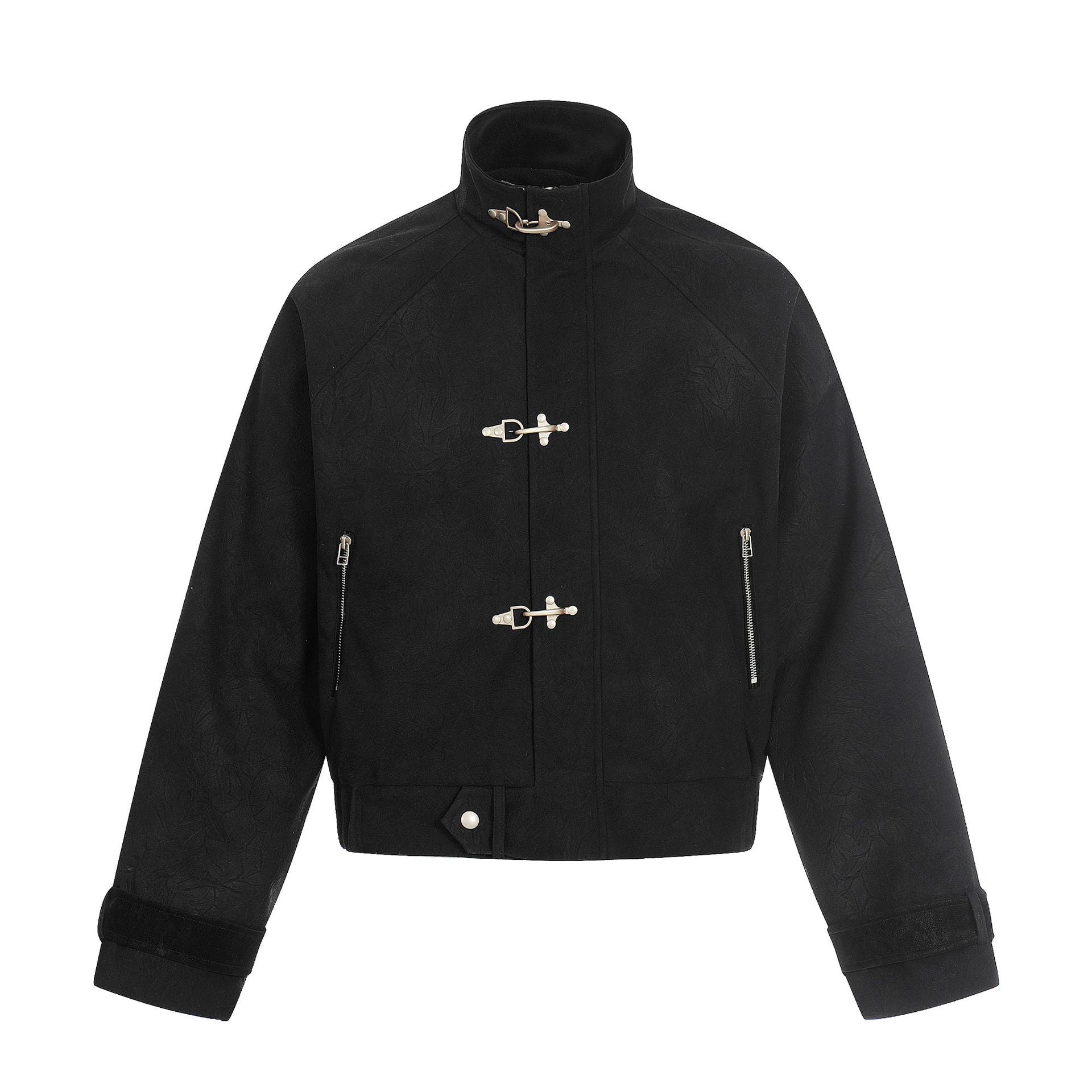 Unisex Short Cut Boxy Blouson with Toggle Closures and Adjustable Cuffs Chichicherry