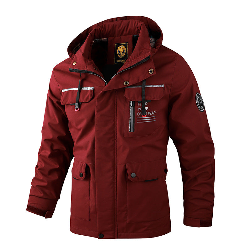 Men's water-repellent field parka with hood, insulating lining, and multifunctional pockets Chichicherry