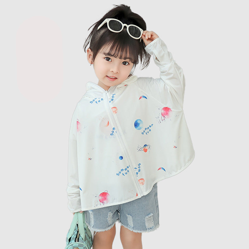 Children's UV protection jacket with hood and lightweight breathable properties Chichicherry