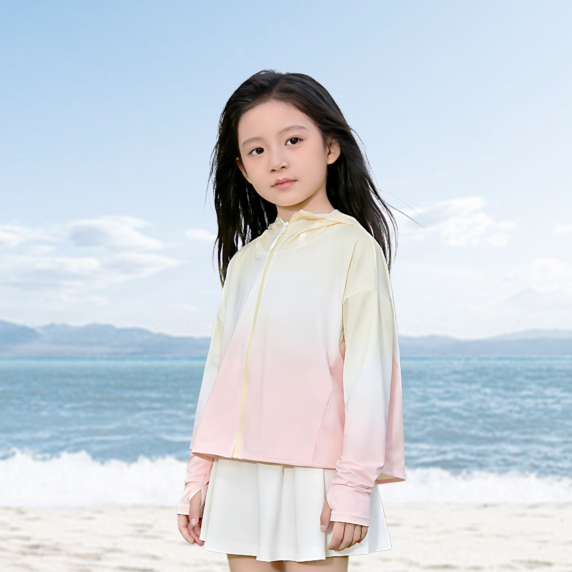Girls Sporty Hooded Jacket with UV Protection Chichicherry