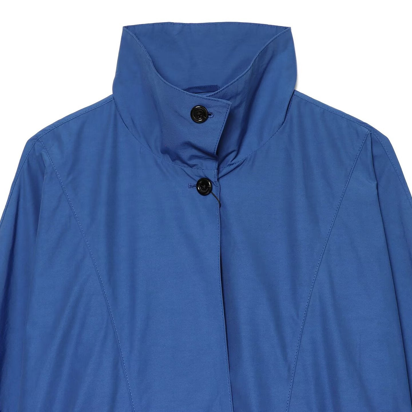 Women's Light Cropped Transitional Jacket with High Stand-Up Collar, Tailored Drawstring and Patch Pockets Chichicherry