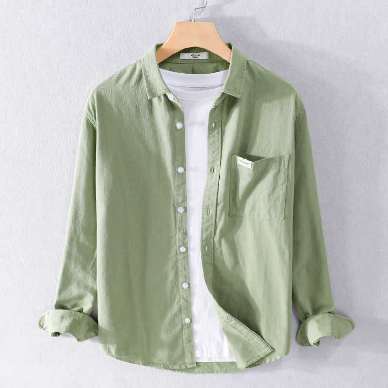 Men's Lightweight Cotton Layered Shirt in Clean Look with Chest Pocket and Soft Feel Chichicherry