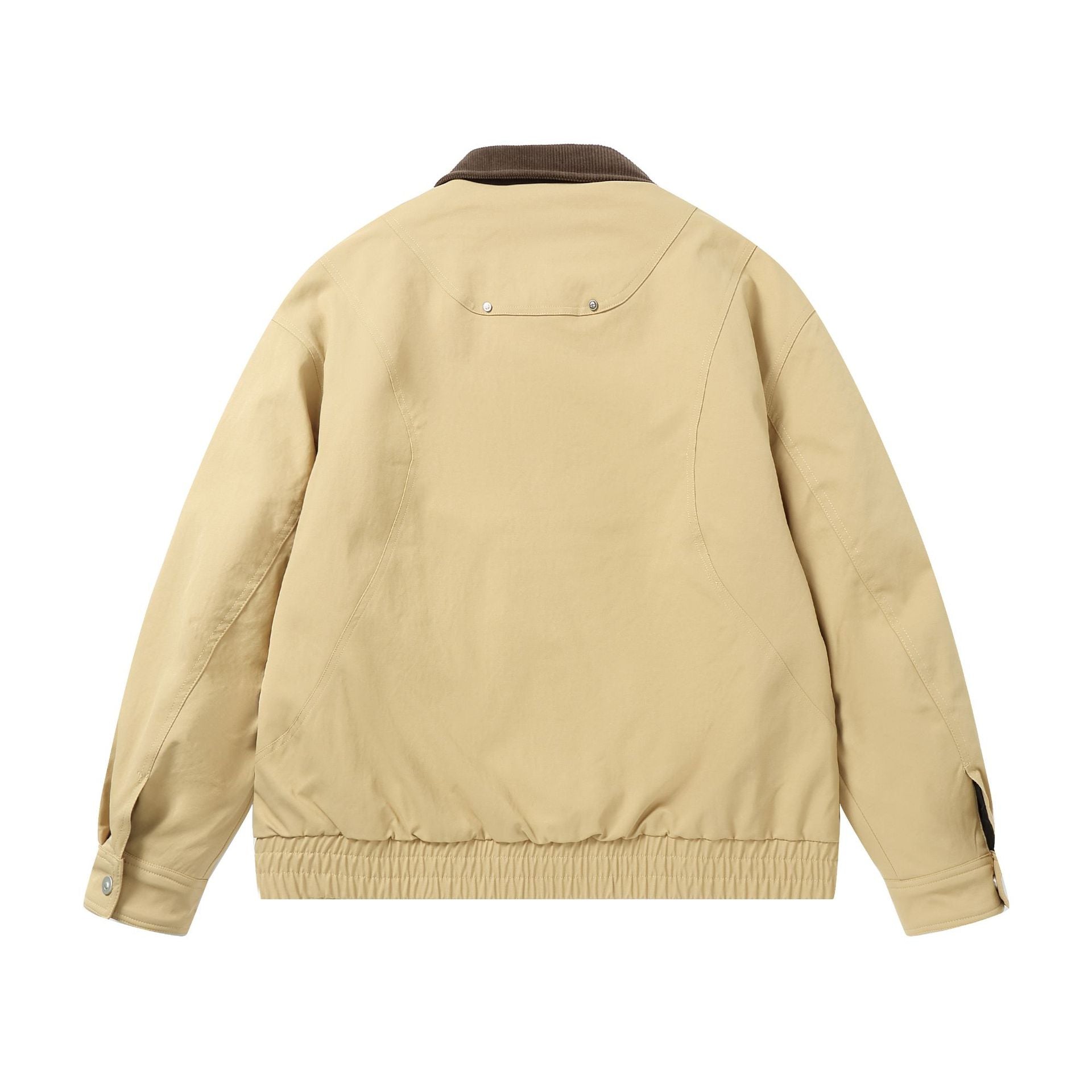 Men's cropped boxy blouson with corduroy collar, two-way zipper, and flap pockets Chichicherry